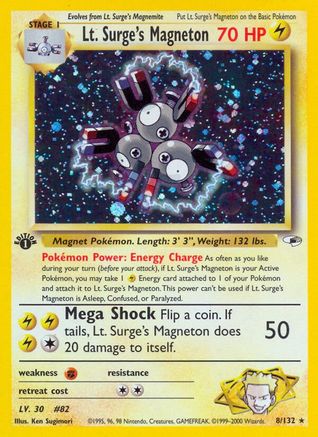 Lt. Surge's Magneton 008 - 1st Edition Holofoil - Holo Rare