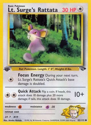 Lt. Surge's Rattata 085 - 1st Edition - Common