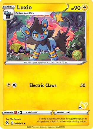 Luxio - 092/264 (#14 Pikachu Stamped)/264 - Promo