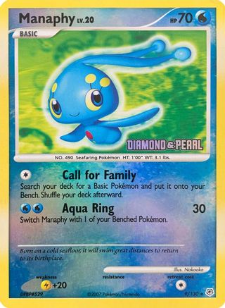 Manaphy - 9/130 [Diamond & Pearl]/130  - Reverse Holofoil - Promo