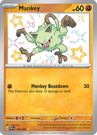 Mankey 169/091 - Holofoil - Shiny Rare