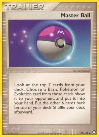 Master Ball 078/108  - Reverse Holofoil - Uncommon