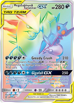 Mega Sableye & Tyranitar GX (Secret) - Holofoil - Secret Rare