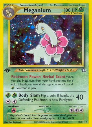 Meganium (10) (10) 010 - 1st Edition Holofoil - Holo Rare