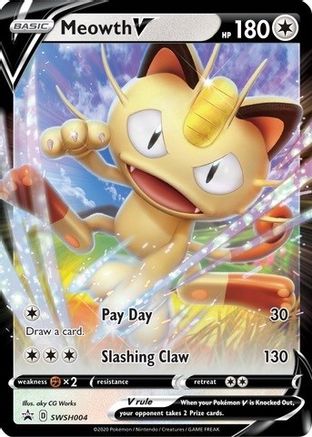 Meowth V SWSH004 - Holofoil - Promo