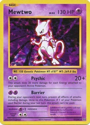 Mewtwo (Cracked Ice Holo) 051/108 - Holofoil - Holo Rare