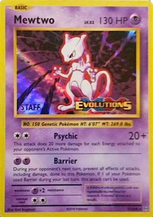 Mewtwo - 51/108 (Prerelease) [Staff]/108  - Holofoil - Promo