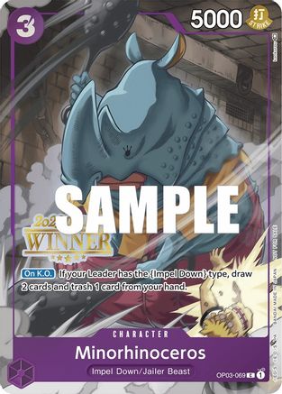Minorhinoceros (Online Regional 2023) [Winner] (OP03-069) - Promo