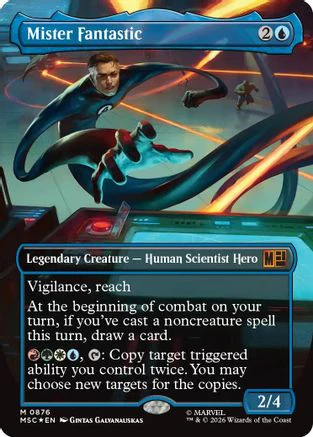 Mister Fantastic (Borderless) (Surge Foil) (MSC-876) - Commander: Marvel Super Heroes Foil