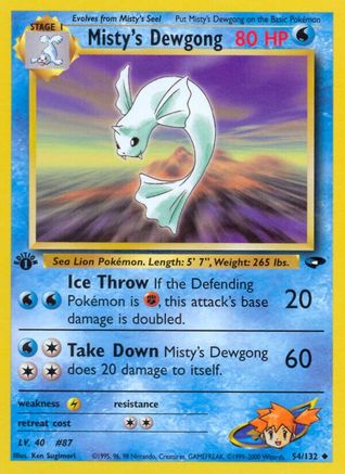 Misty's Dewgong 054 - 1st Edition - Uncommon