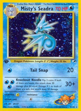 Misty's Seadra 009 - 1st Edition Holofoil - Holo Rare