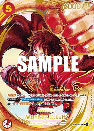 Monkey.D.Luffy (012) (Alternate Art) (Gold-Stamped Signature) (ST01-012) - Super Rare