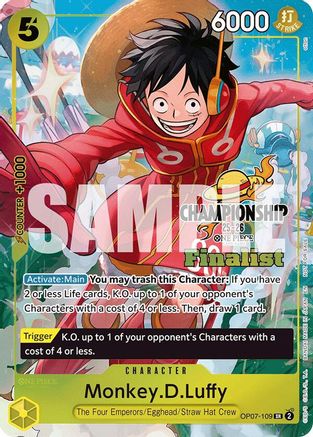 Monkey.D.Luffy (CS 25-26 Finalist Card Set 1) (OP07-109) - Super Rare