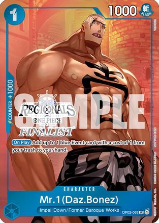 Mr.1 (Daz.Bonez) (Online Regional 2024 Vol. 3) [Finalist] (OP02-063) - Uncommon