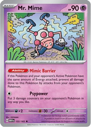 Mr. Mime 122/165 - Holofoil - Rare