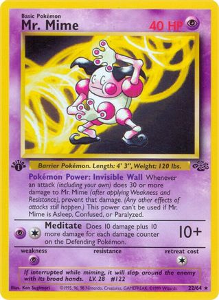 Mr. Mime (22) (22) 022 - 1st Edition - Rare