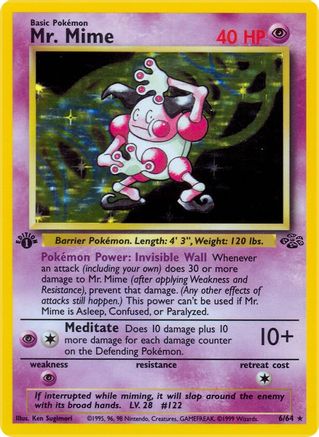 Mr. Mime (6) (6) 006 - 1st Edition Holofoil - Holo Rare