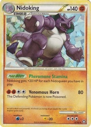 Nidoking - 6/102 (Cracked Ice Holo)/102 - Holofoil - Holo Rare