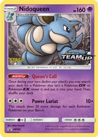 Nidoqueen - SM160 (Prerelease) [Staff]  - Holofoil - Promo