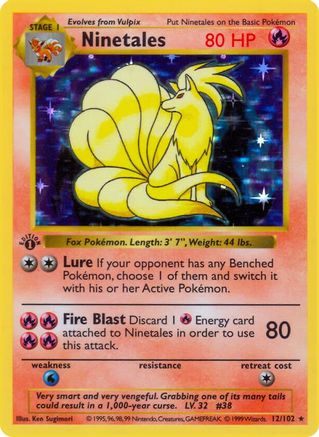 Ninetales/102 - 1st Edition Holofoil - Holo Rare