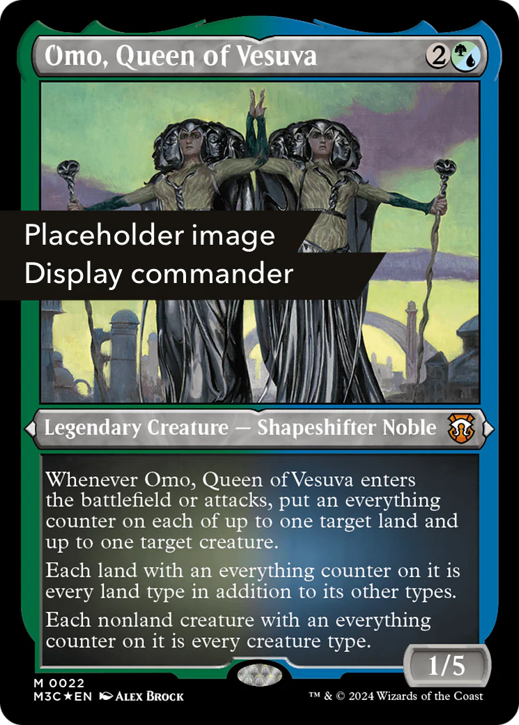 Omo, Queen of Vesuva (Display Commander) (Ripple Foil) - Thick Stock (M3C-149) - Modern Horizons 3 Commander Etched Foil