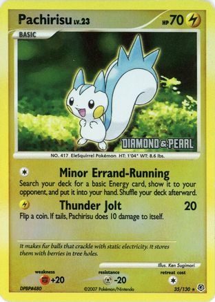 Pachirisu - 35/130 [Diamond & Pearl]/130  - Reverse Holofoil - Promo