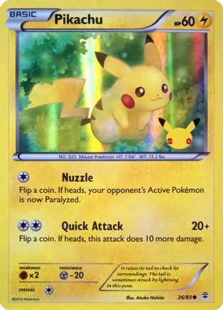 Pikachu (20th Anniversary) 026/83 - Holofoil - Promo