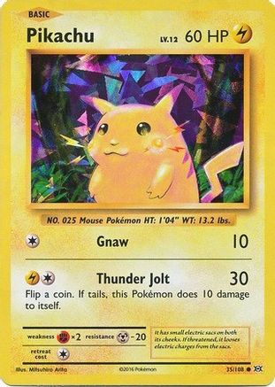Pikachu (Cracked Ice Holo) 035/108 - Holofoil - Holo Rare