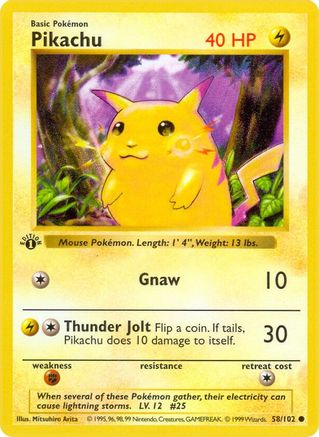 Pikachu 058 - 1st Edition - Common