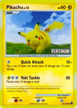 Pikachu - 70/100 [Platinum]/100  - Reverse Holofoil - Promo