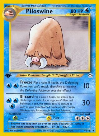 Piloswine 044 - 1st Edition - Uncommon