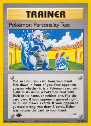 Pokemon Personality Test 102/105 - 1st Edition - Uncommon