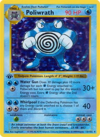 Poliwrath/102 - 1st Edition Holofoil - Holo Rare