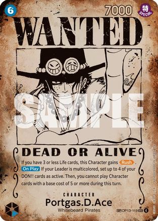 Portgas.D.Ace (119) (Wanted Poster) (OP13-119) - Secret Rare