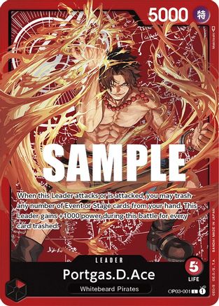 Portgas.D.Ace (Alternate Art) (Map) (OP03-001) - Leader