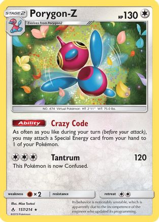 Porygon-Z 157/214 - Holofoil - Holo Rare