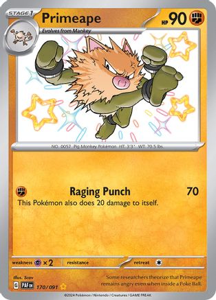 Primeape 170/091 - Holofoil - Shiny Rare