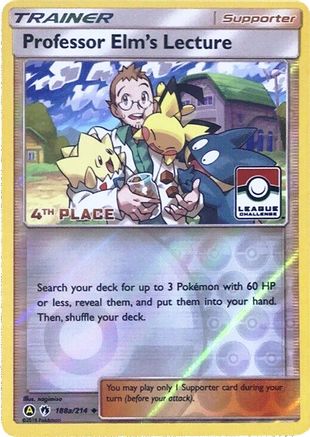 Professor Elm's Lecture (League Challenge) [4th Place] 188a/214  - Reverse Holofoil - Promo