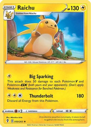 Raichu 050 - Holofoil - Holo Rare