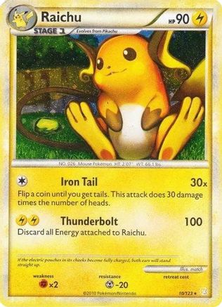 Raichu - 10/123 (Cracked Ice Holo)/123 - Holofoil - Holo Rare
