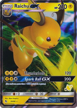 Raichu GX (#60 Pikachu Stamped) 020/68 - Holofoil - Promo