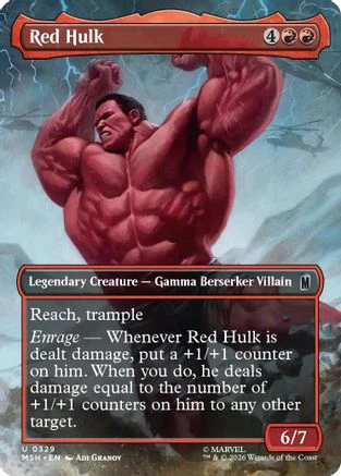 Red Hulk (Borderless) (MSH-329) - Marvel Super Heroes Foil