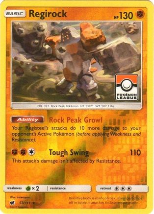 Regirock (Pokemon League) 053/111 - Reverse Holofoil - Promo