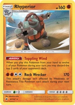 Rhyperior - 67/147 (SM Burning Shadows)/147 - Rare