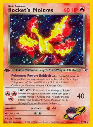Rocket's Moltres 012 - 1st Edition Holofoil - Holo Rare