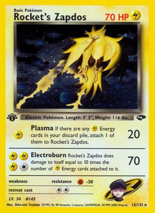 Rocket's Zapdos - 1st Edition Holofoil - Holo Rare