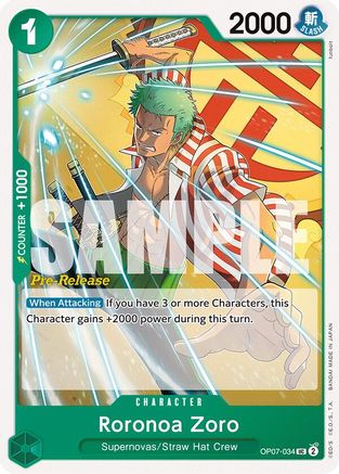 Roronoa Zoro (034) (OP07-034) - Uncommon