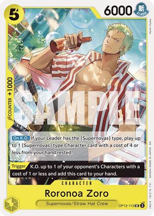 Roronoa Zoro (113) (OP12-113) - Uncommon