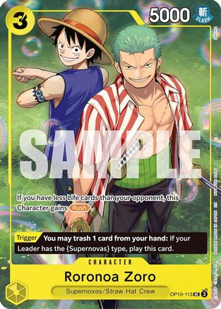 Roronoa Zoro (Learn Together Deck Set - Set Sail Event) (OP10-113) - Uncommon