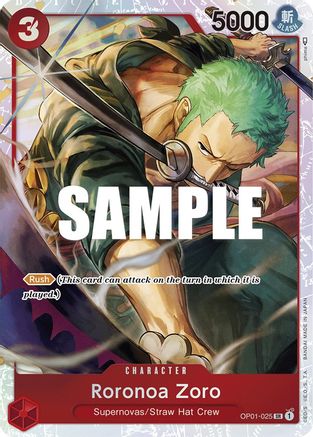 Roronoa Zoro - OP01-025 (Ultra Deck: The Three Captains) (OP01-025) - Super Rare